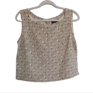 🆕️ Vintage Carol Anderson Collection Silk Linen Blend Button Back Tank Top